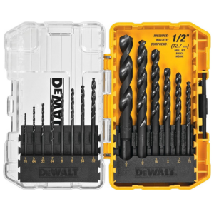 DEWALT DWA1184 14-Piece Drill Bit Set for Wood, Metal & Plastic
